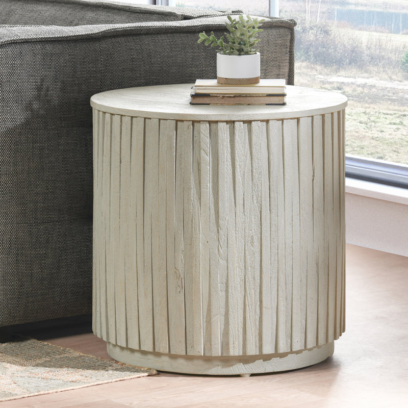 Joss & Main Sylvia Solid Wood Drum End Table & Reviews | Wayfair